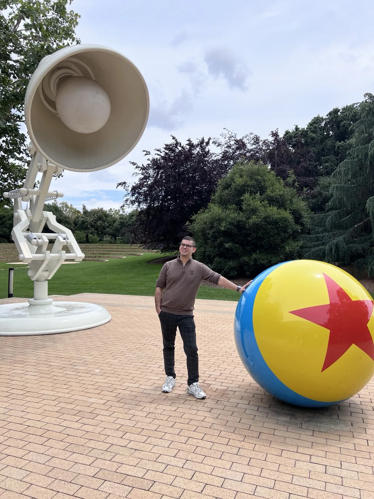 Luxo lamp and Pixar Ball in the Pixar courtyard