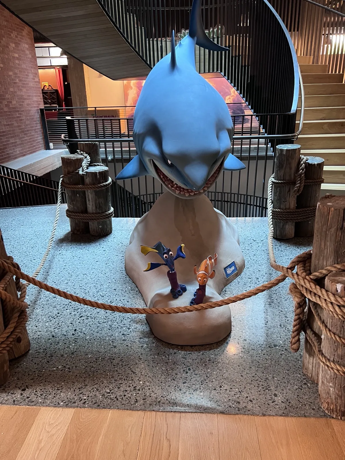 Finding Dory characters sculpture inside Pixar