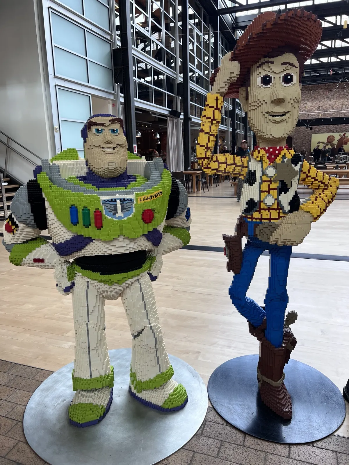 LEGO Woody and Buzz Lightyear at the Pixar entrance